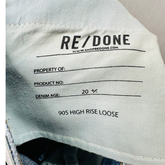 RE/DONE 90’s High Rise Loose Jeans – Medium Wash Distressed – Size 24 - Picture 8 of 10
